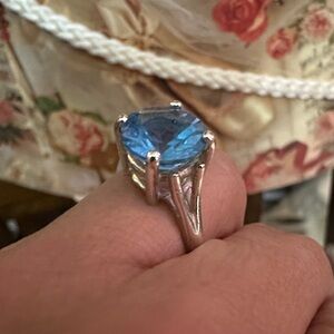 Blue topaz Gemstone sterling Silver Ring